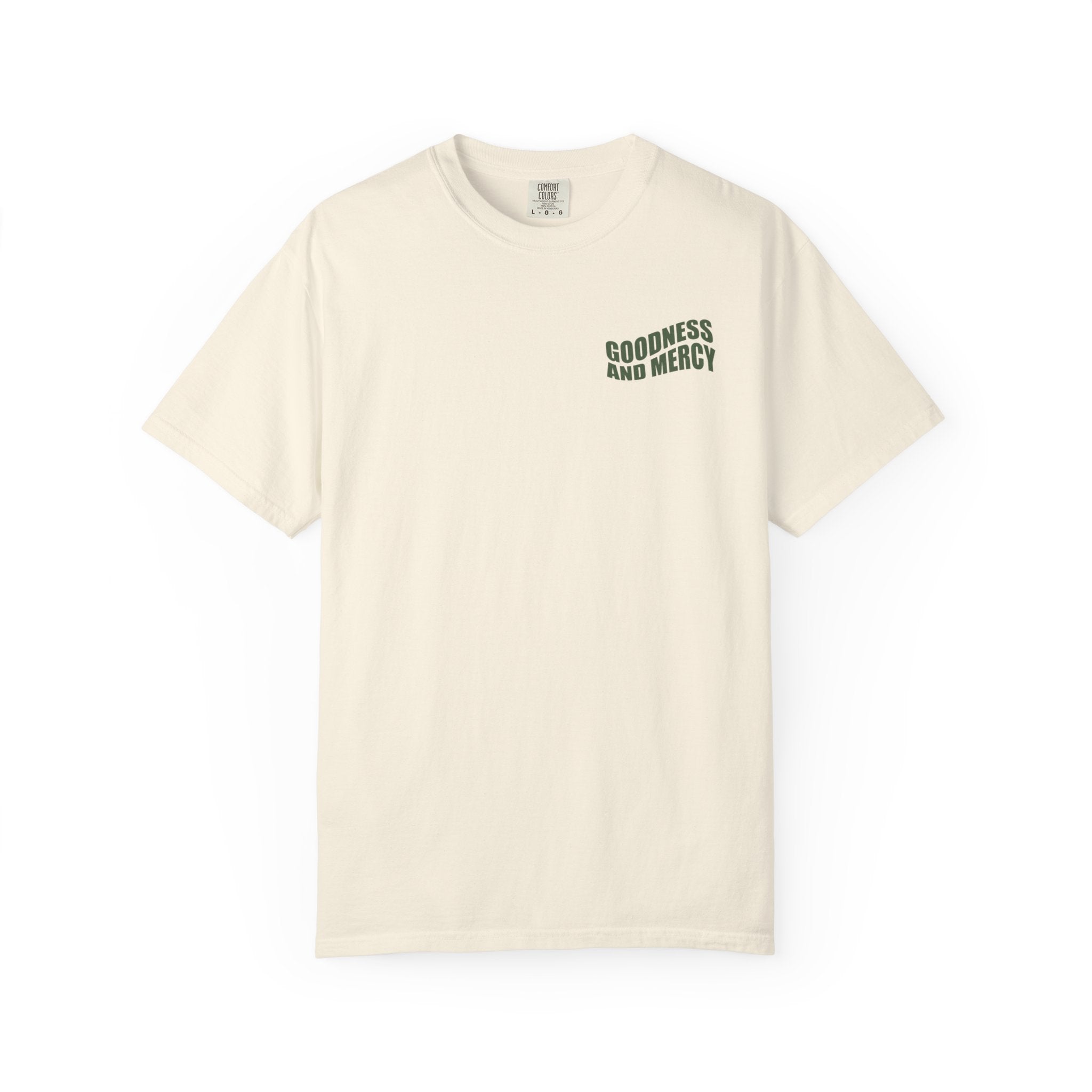 GOODNESS AND MERCY T-Shirt in Ivory/Dark Forest