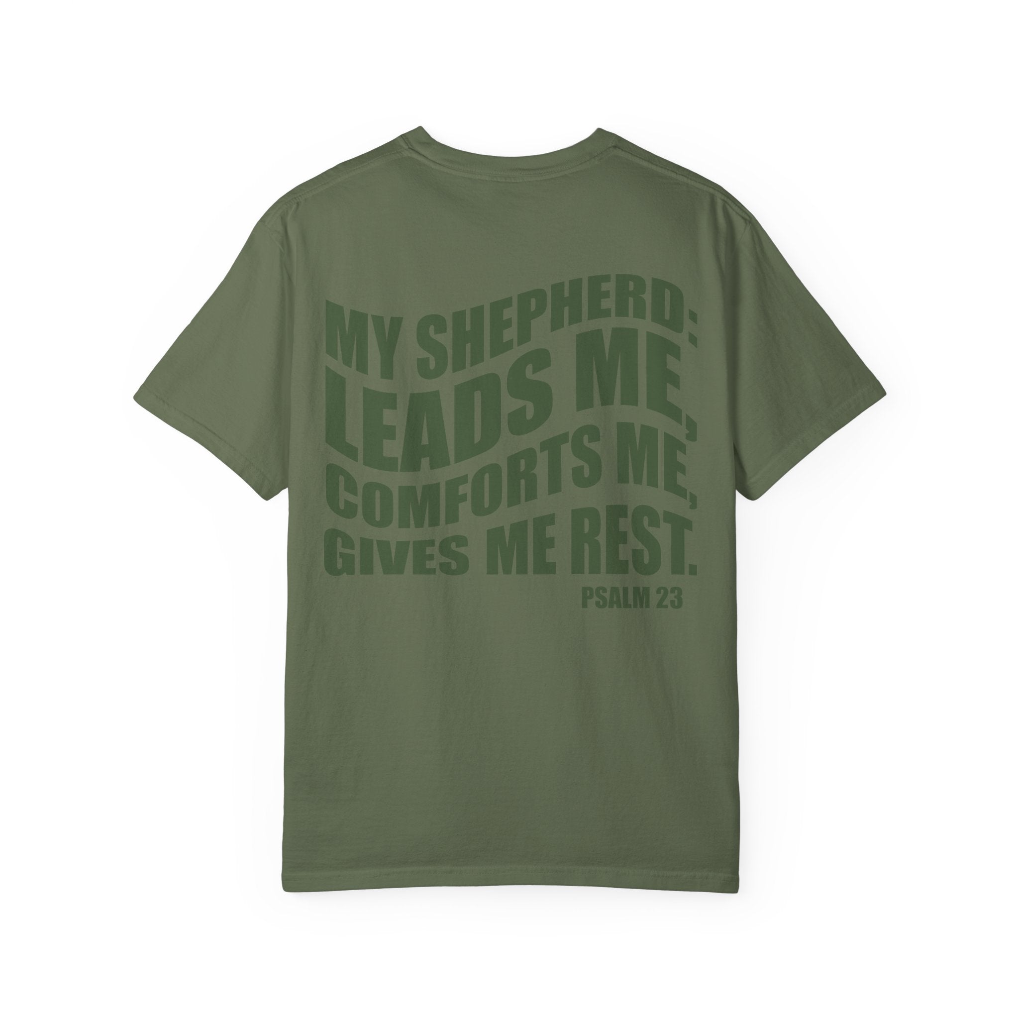FOLLOW THE SHEPHERD T-Shirt in Sage/Dark Forest