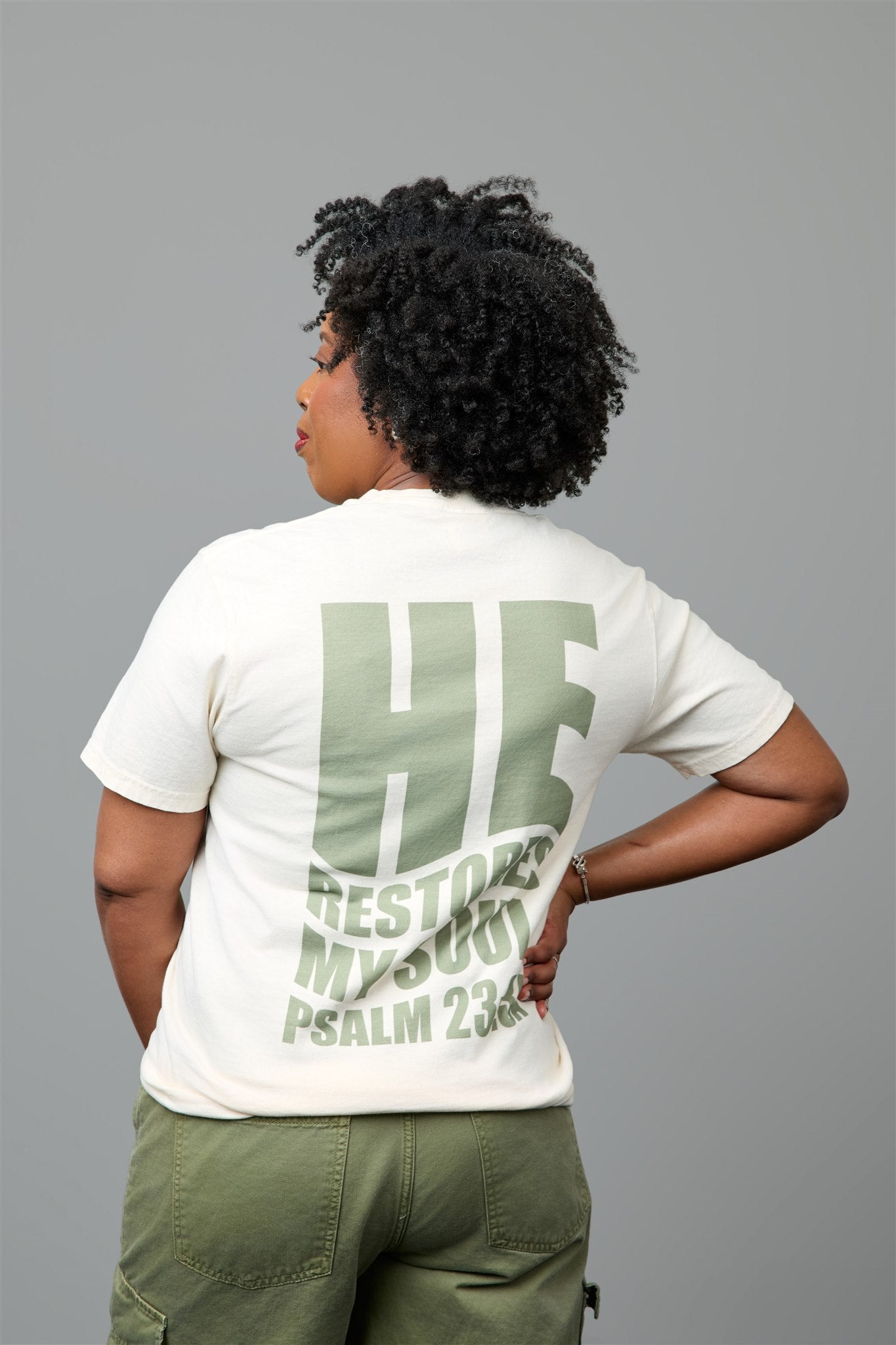 RESTORED T-Shirt in Ivory/Forest Sage