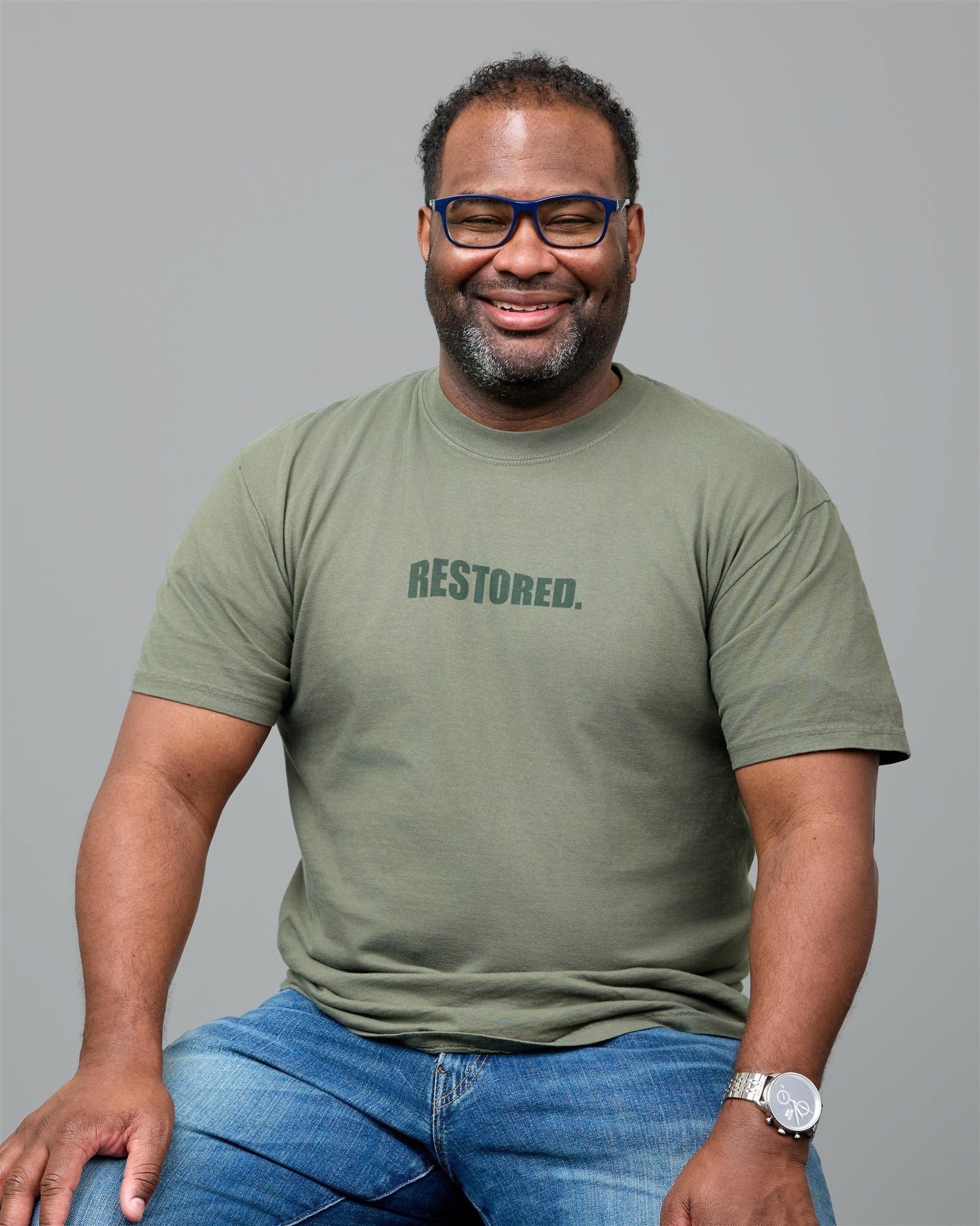 RESTORED T-Shirt in Sage/Dark Forest