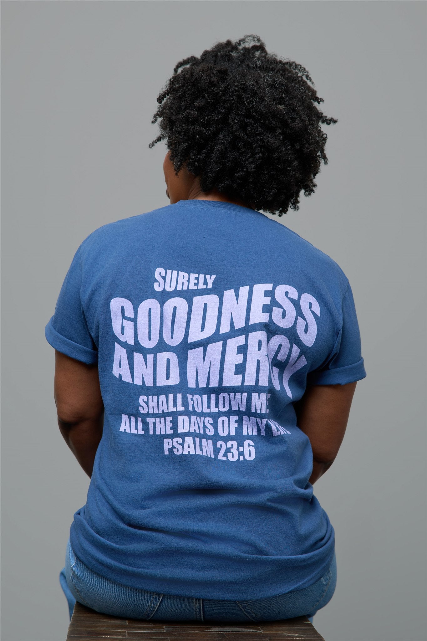 GOODNESS AND MERCY T-Shirt in Midnight/Violet