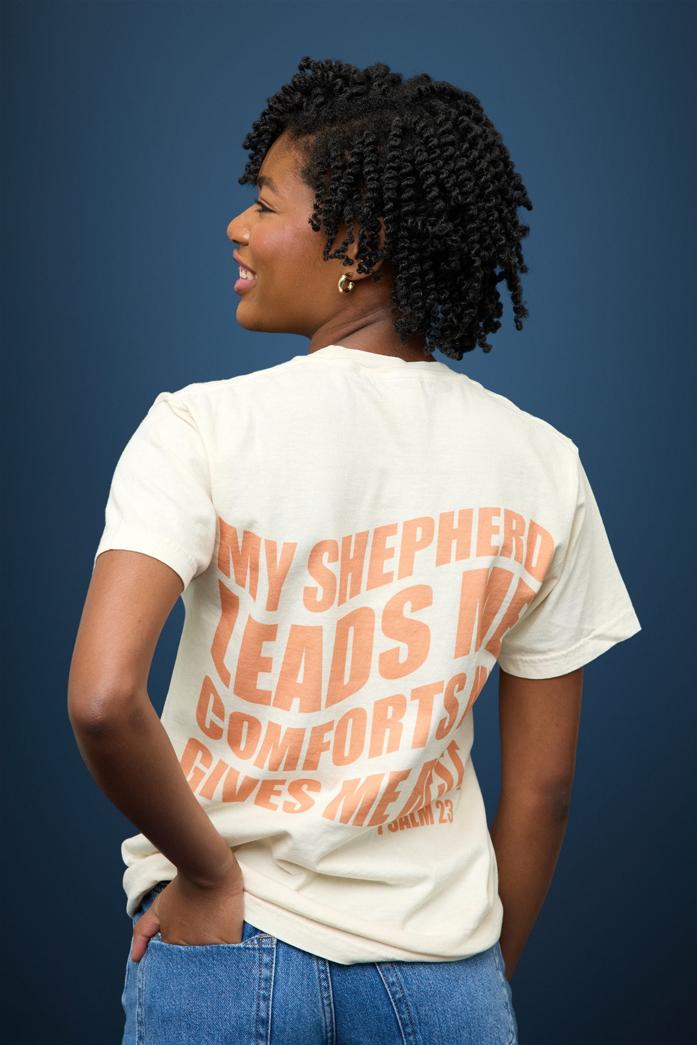 FOLLOW THE SHEPHERD T-Shirt in Ivory/Sunburst